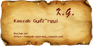 Kaszab Györgyi névjegykártya
