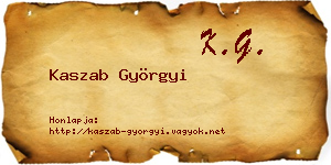 Kaszab Györgyi névjegykártya
